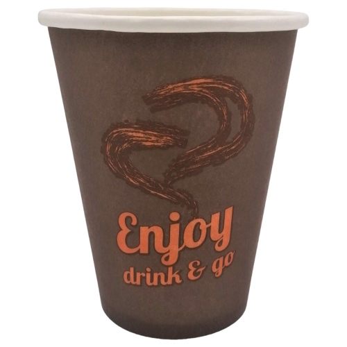 Kubek papierowy 300ml brąz Enjoy Drink&Go 50szt $