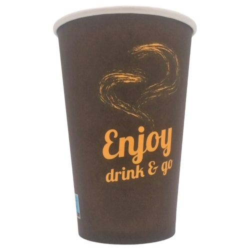 Kubek papierowy 400ml brąz Enjoy Drink&Go 50szt $
