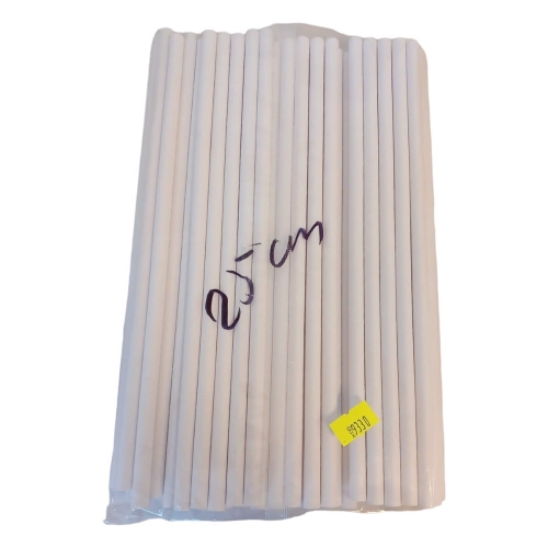 Słomki Papierowe do Picia Białe 25cm Jednorazowe