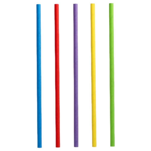 Słomki papierowe 25cm śr.8 kolorowe 100szt Papstar