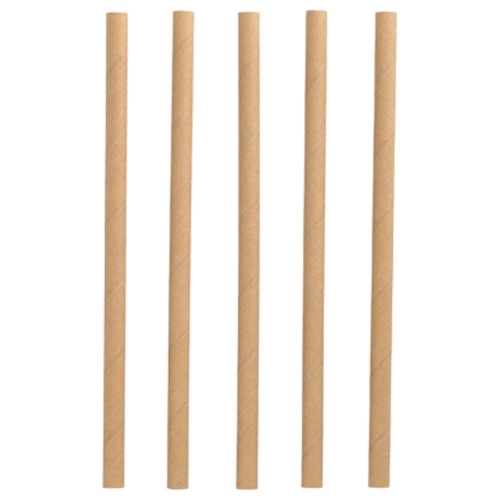 Słomki papierowe 21cm śr.10 brązowe 100szt Papstar