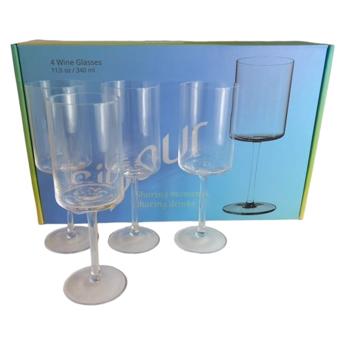 Kieliszki do Wina Szampana Szklane 375 ml 4 Szt.
