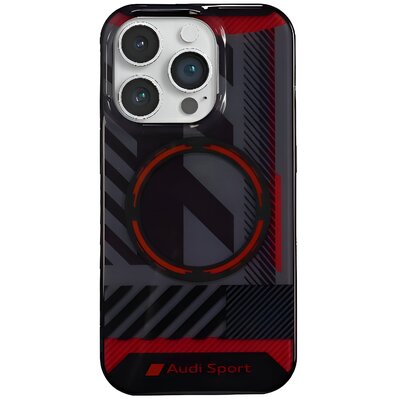 Oryginalne Etui IPHONE 14 PRO Audi Hardcase IML Sport MagSafe Case (AU-IMLMIP14P-RSQ/D2-BK) czarne