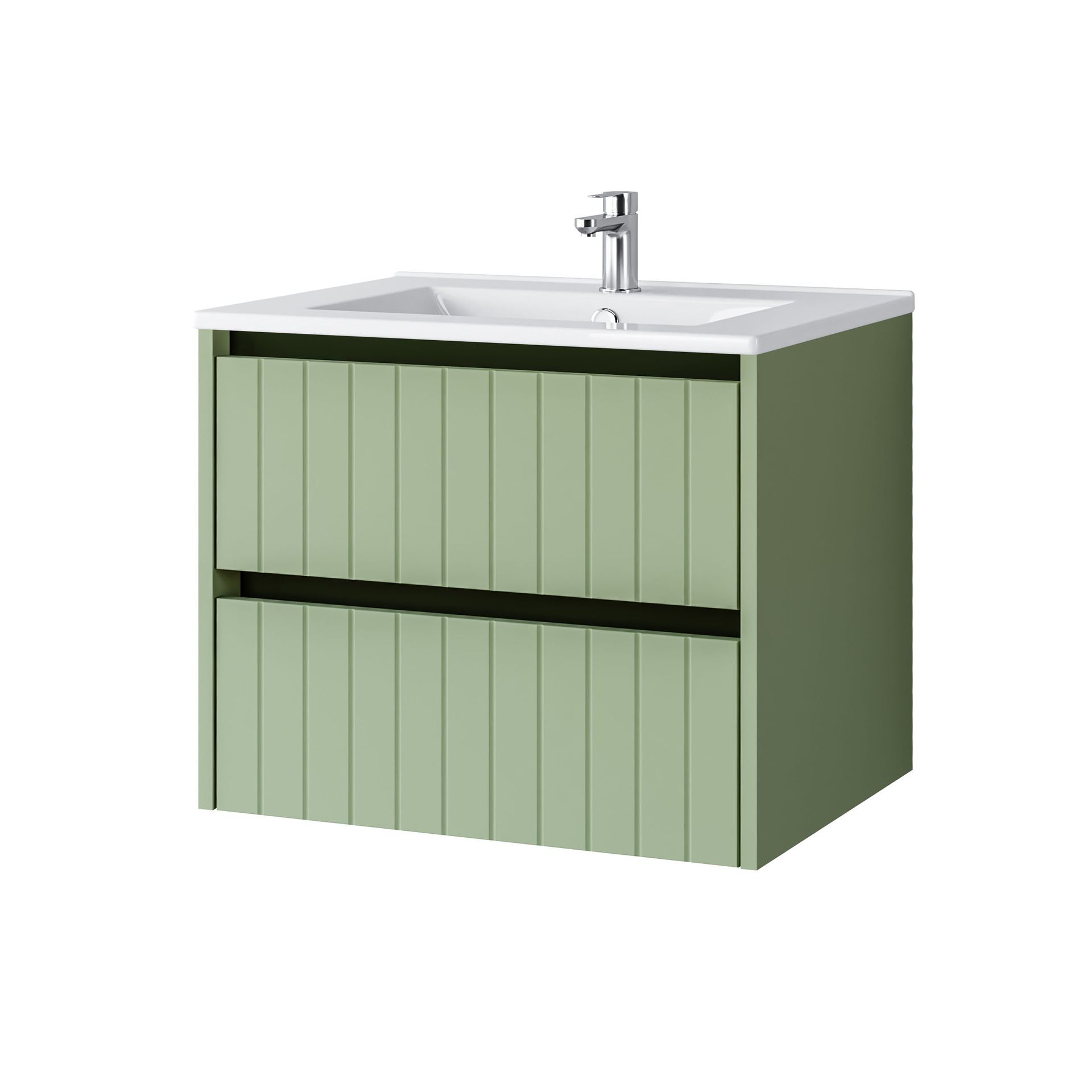 Szafka łazienkowa z umywalką Uptrend Melito 60 cm szałwiowy mat 002-SU60-03+UP4530-600