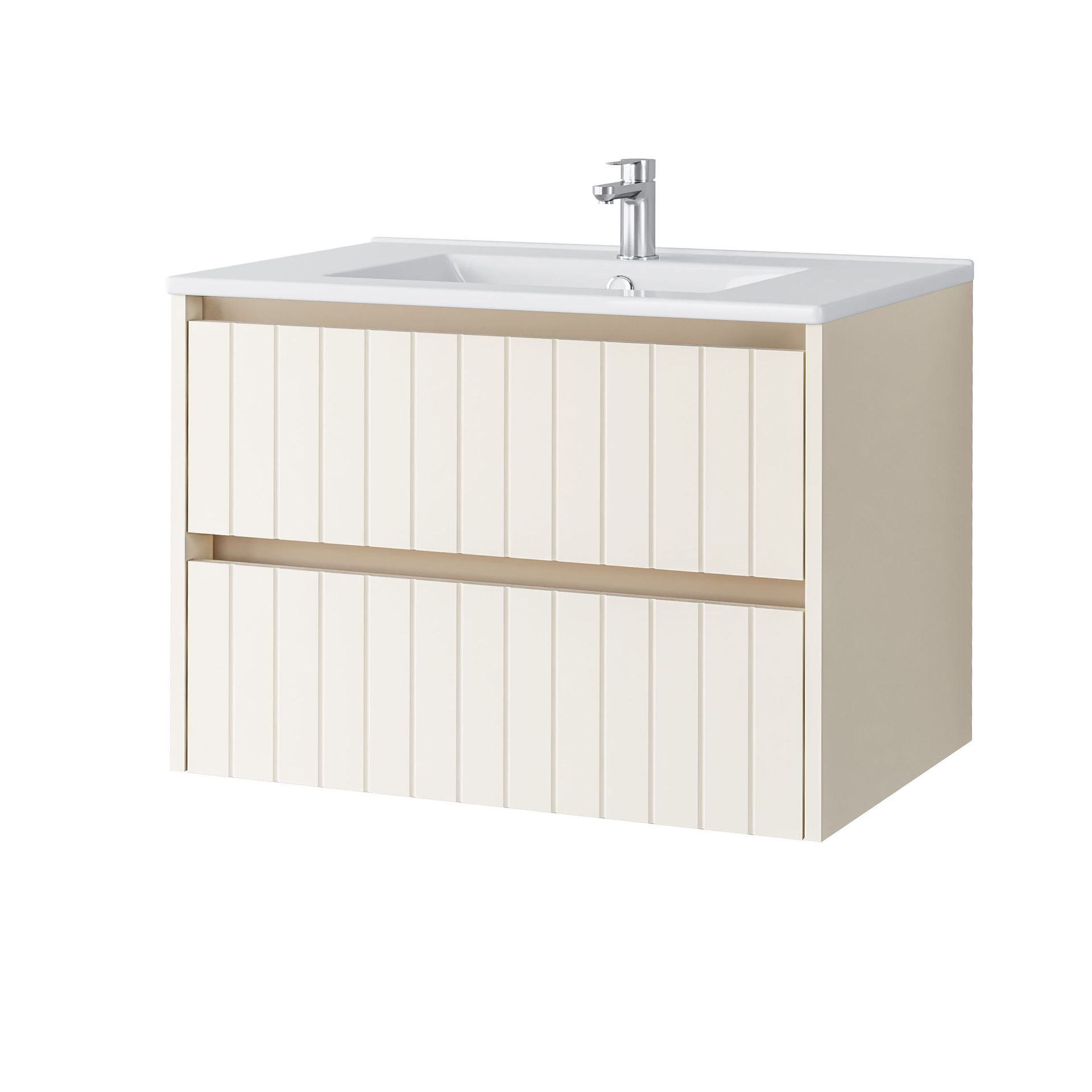 Szafka łazienkowa z umywalką Uptrend Melito 70 cm almond mat 002-SU70-02+UP4530-700