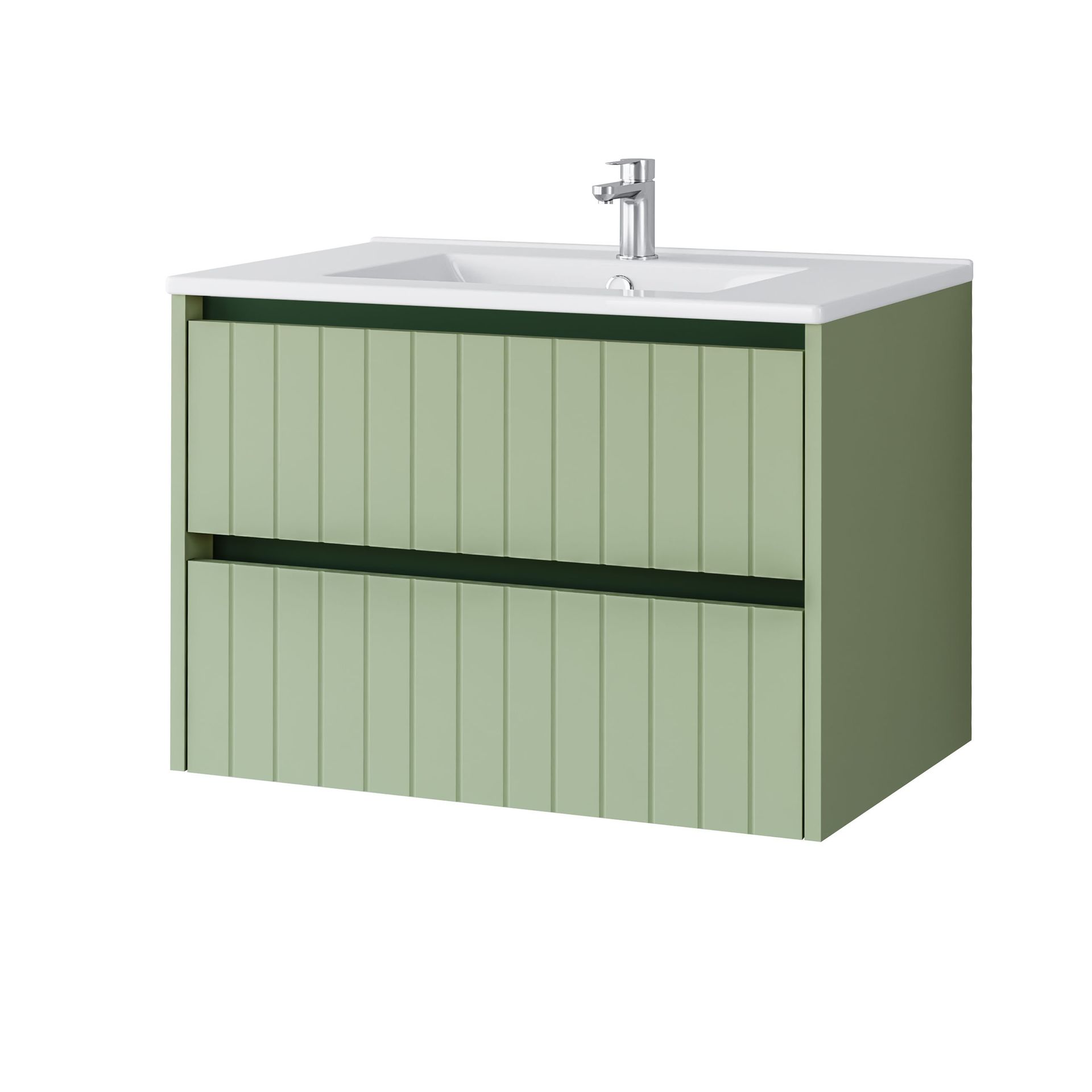 Szafka łazienkowa z umywalką Uptrend Melito 70 cm szałwiowy mat 002-SU70-03+UP4530-700