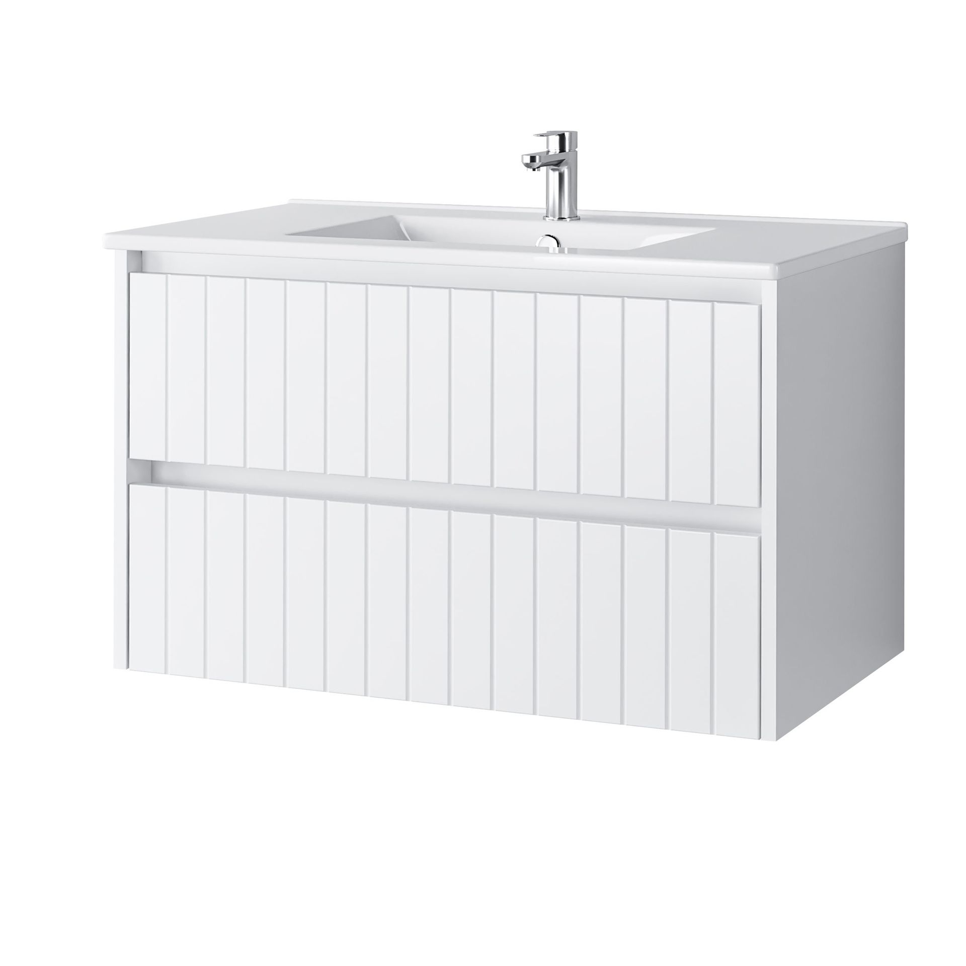 Szafka łazienkowa z umywalką Uptrend Melito 80 cm biały mat 002-SU80-01+UP4530-800