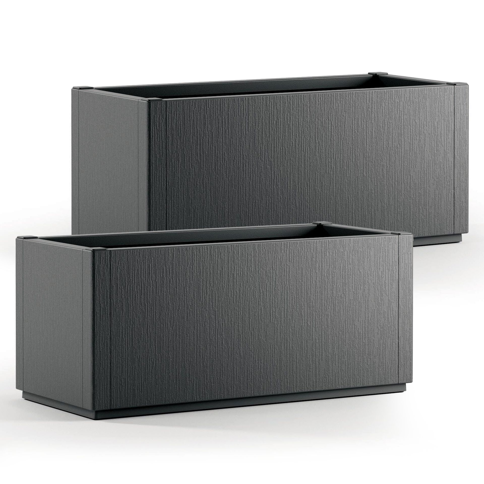 Doniczka Ethica Gardenbruk Zestaw 2 sztuk antracytowy plastik 80x36x36cm