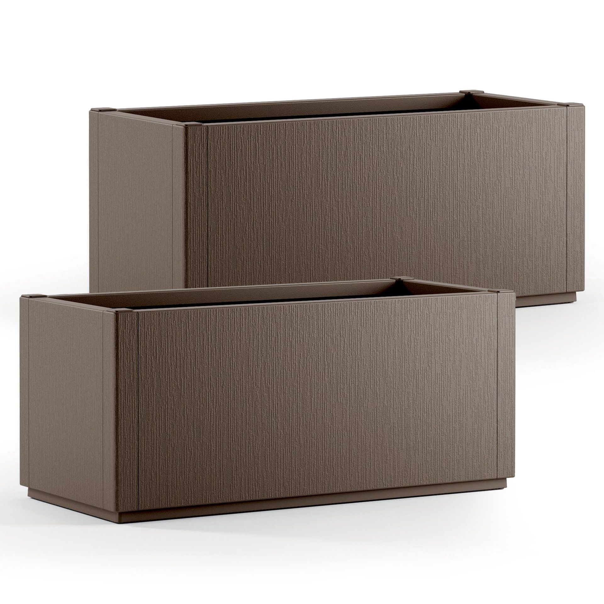 Doniczka Ethica Gardenbruk Zestaw 2 brązowych plastikowych 80x36x36cm