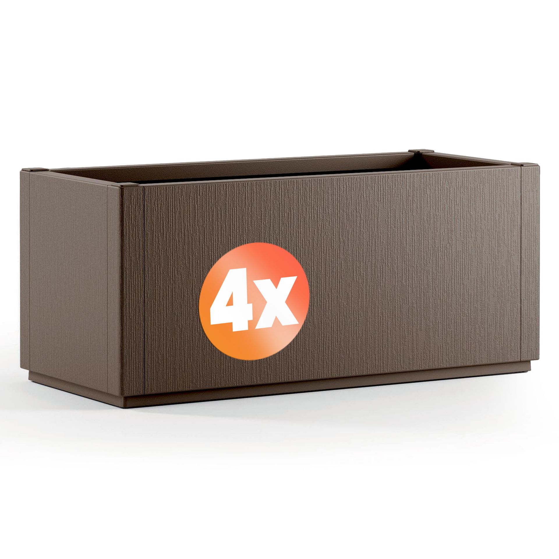 Doniczka Ethica Gardenbruk Zestaw 4 brązowych plastikowych 80x36x36cm