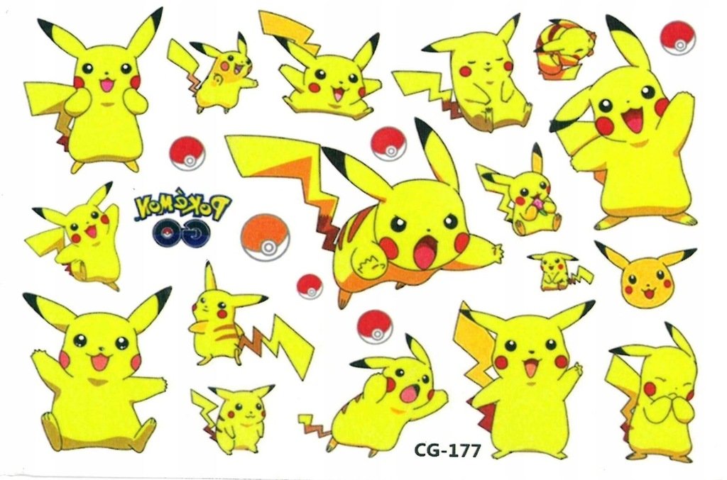 Tatuaże dla Dzieci Pokemon, Pikachu (1 szt)