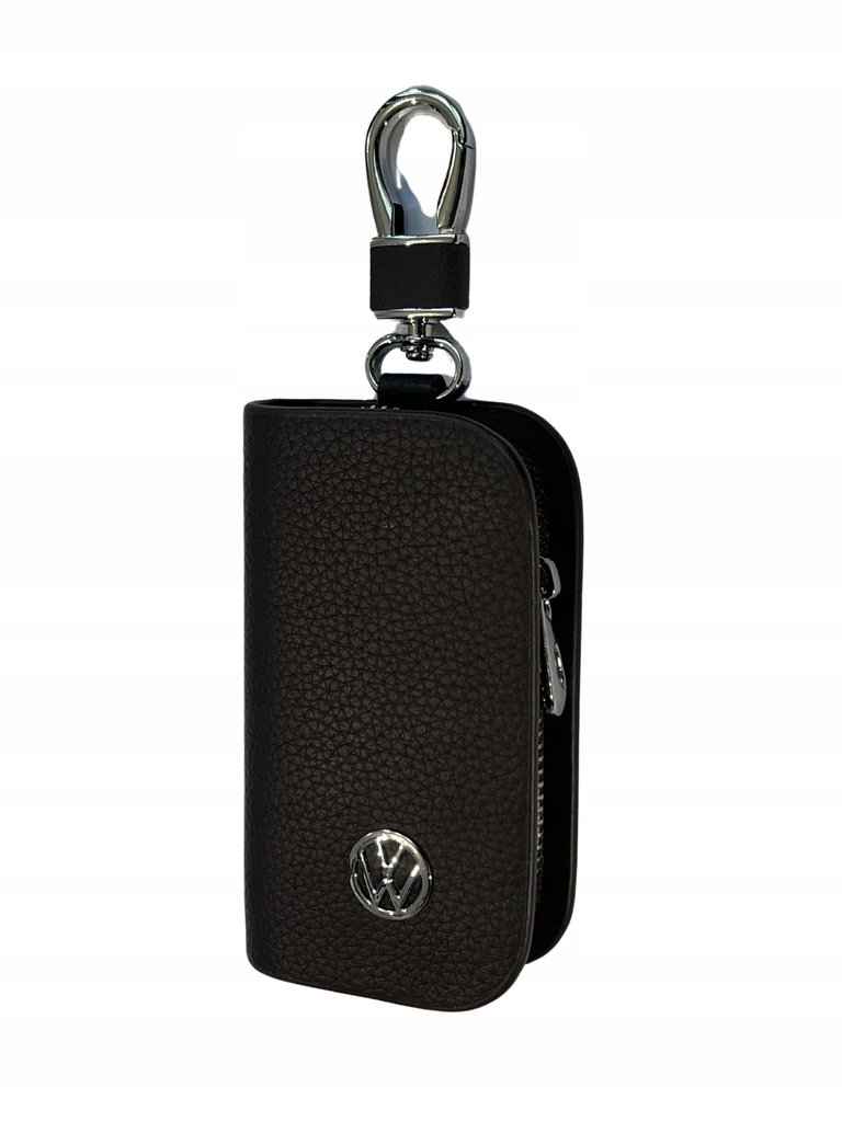 SKÓRZANE ETUI na klucze VOLKSWAGEN WV logo KLUCZYK brelok ELEGANCKI brąz