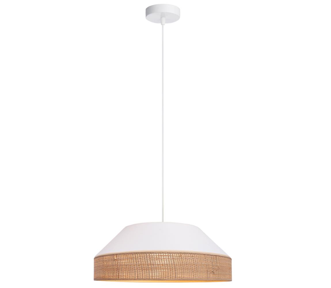 Żyrandol na lince MANISO 1xE27/60W/230V śr. 45 cm biały/beżowy