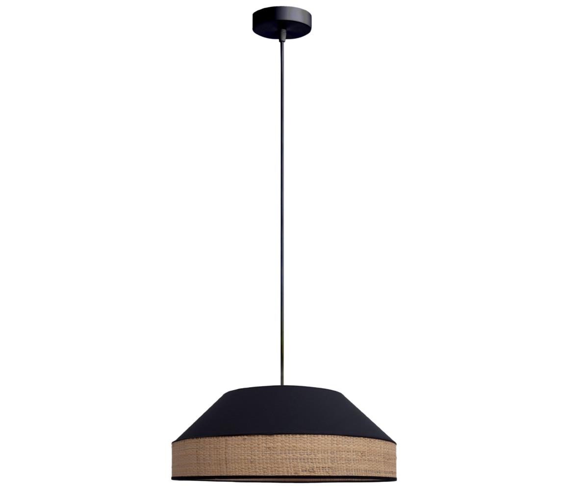 Żyrandol na lince MANISO 1xE27/60W/230V śr. 45 cm czarny/beżowy