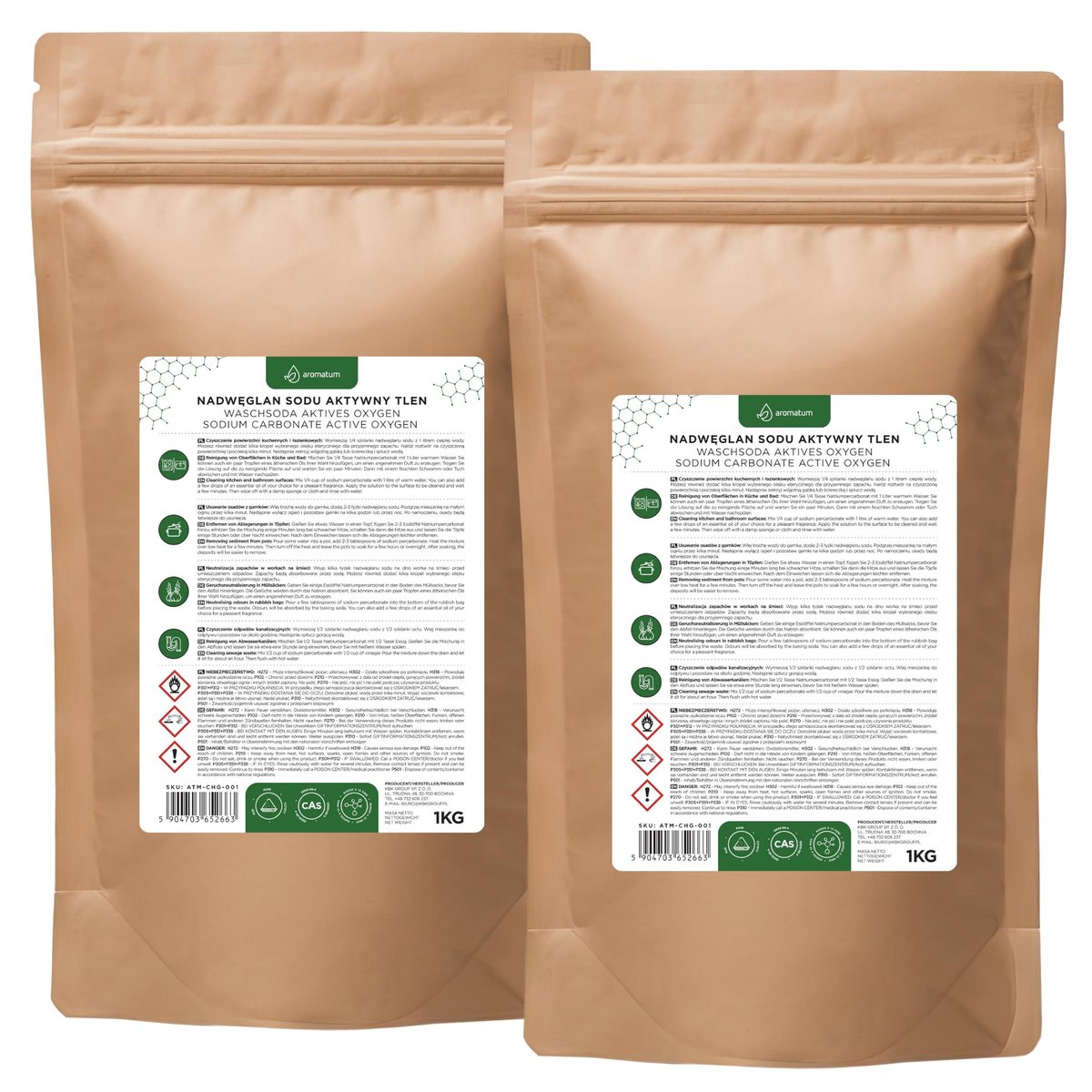 Aktywny tlen w proszku 2x 1kg do prania czyszczenia osadów basenu łazienki