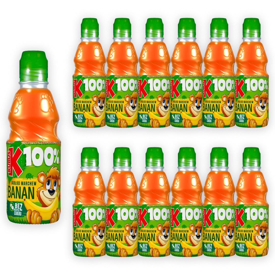 Kubuś 100% Sok banan marchew jabłko 300 ml x 12 sztuk