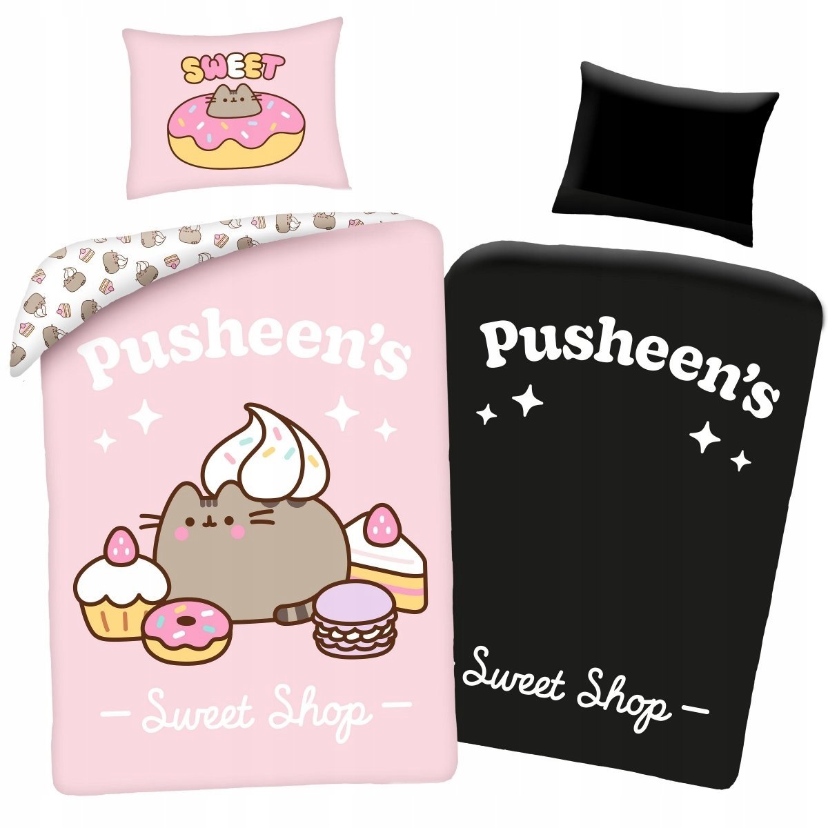 Komplet Pościeli Kot Pusheen 140X200Cm Poszewka Na Poduszkę Kołdrę Bawełna