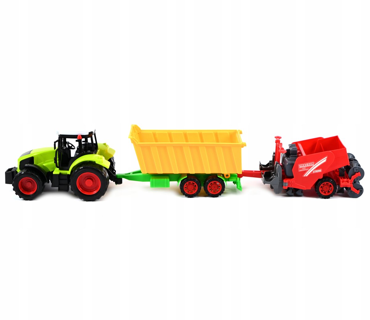 ZESTAW ROLNIKA TRAKTOR Z PRZYCZEPĄ I MASZYNĄ ROLNICZĄ CIĄGNIK