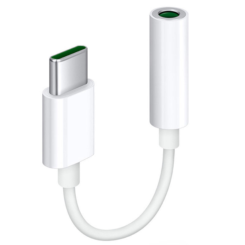 Adapter słuchawek z USB-C do MiniJack 3.5mm 4-pin [F] dla Huawei Xiaomi, biały 11cm
