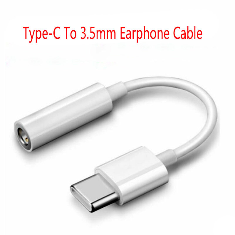 Adapter słuchawek z USB-C do MiniJack 3.5mm 4-pin [F] dla Huawei Xiaomi, Biały 11cm