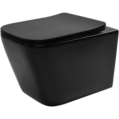 Czarna matowa misa wc wisząca Rimless Julio Rea