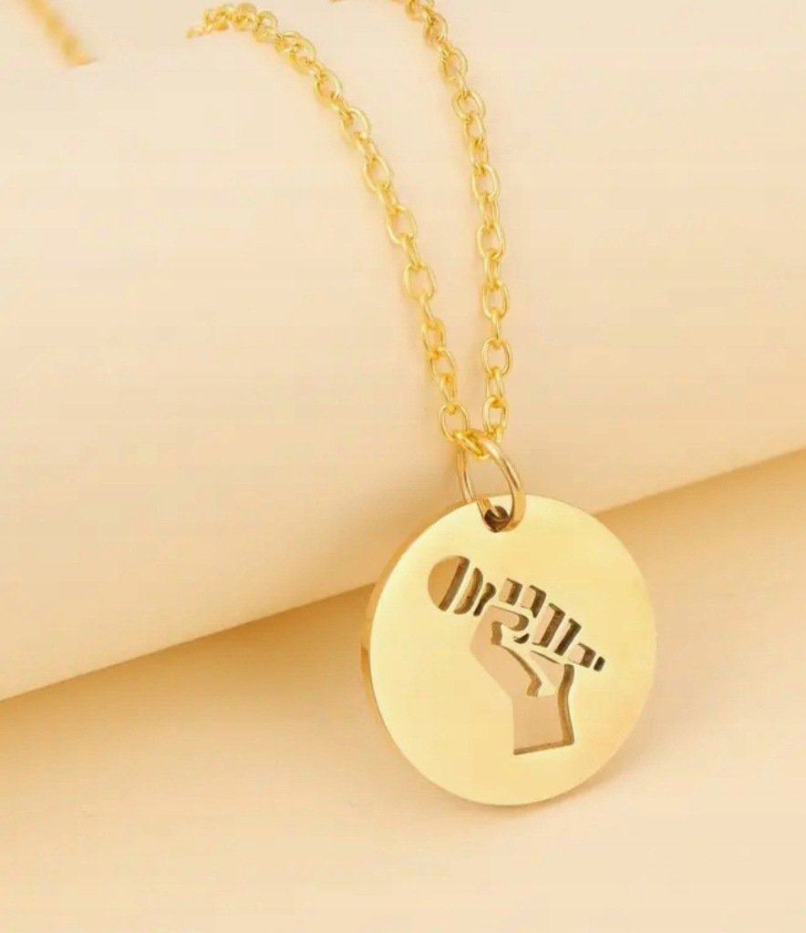 Naszyjnik wisiorek mikrofon muzyka złoty prezent