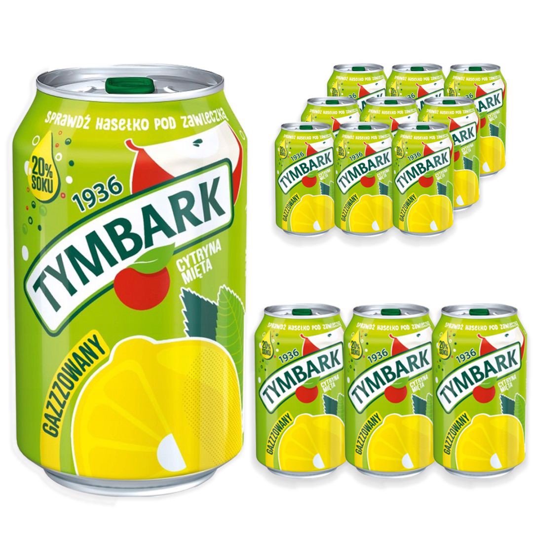 Tymbark Napój gazowany jabłko cytryna mięta 330 ml x 12 sztuk