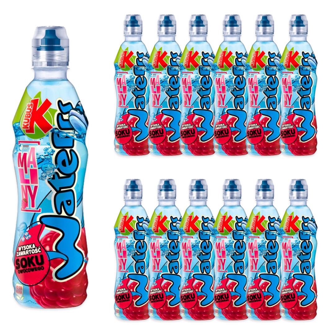 Kubuś Waterrr Napój o smaku maliny 500 ml x 12 sztuk