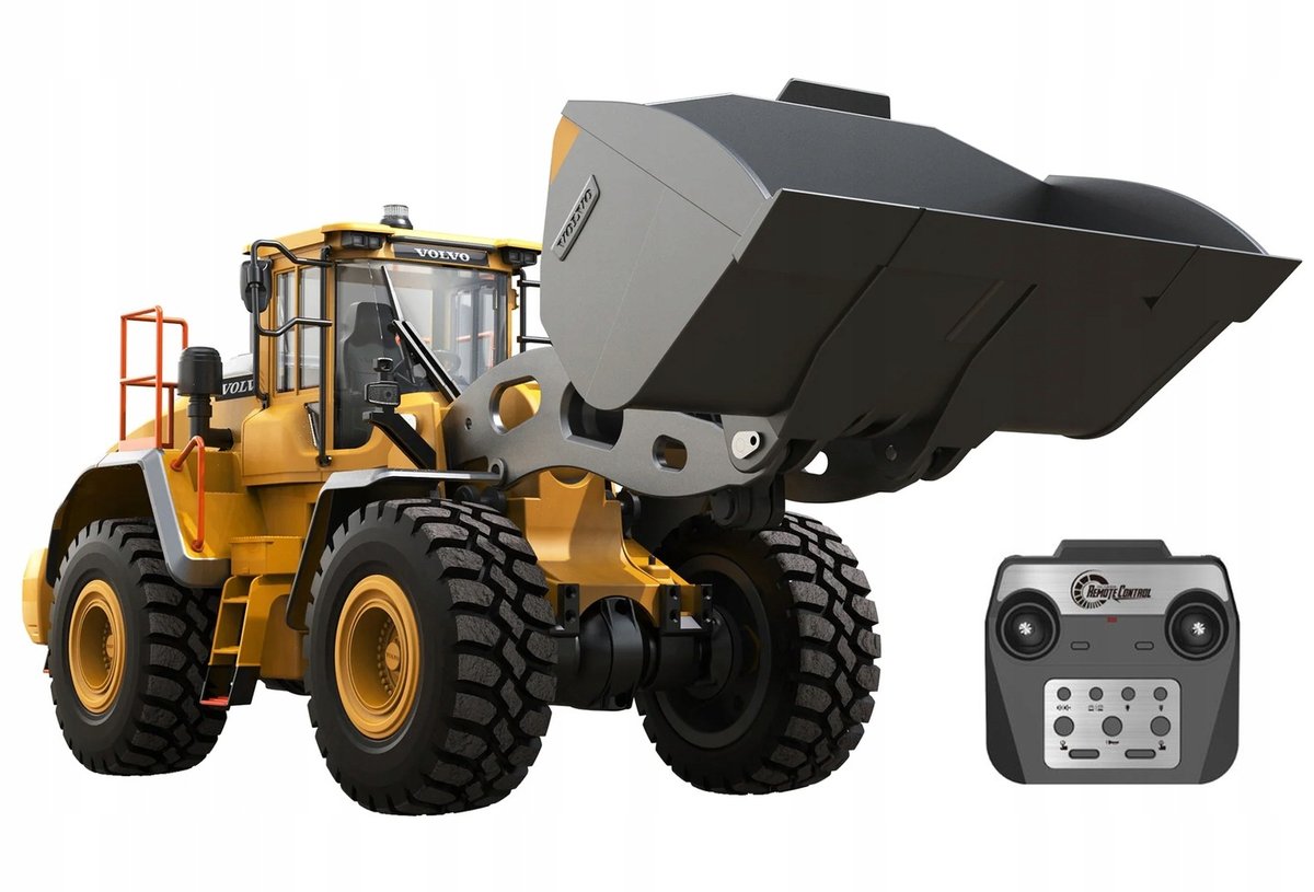 BULDOŻER ZDALNIE STEROWANY KOPARKA VOLVO L260H SKALA 1:16 DOUBLEE E592-003
