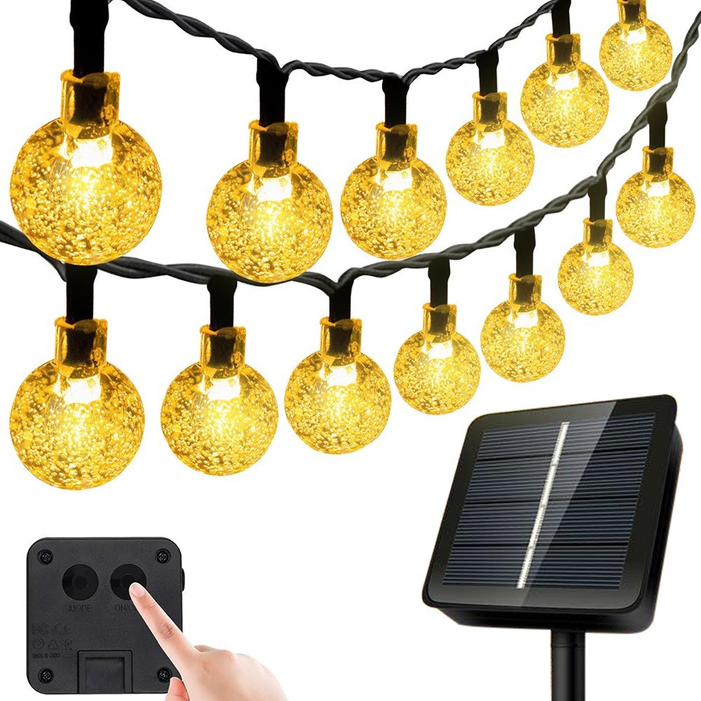 Girlanda solarna ogrodowa 2+9,9m BUBBLE 100 LED ciepły biały wodoodporna