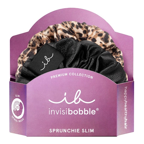 Invisibobble - Sprunchie Slim Premium - Kolor Leo Is The New Black, gumka Do Włosów - Sprunchie Slim Premium Leopard - Dla Kobiet
