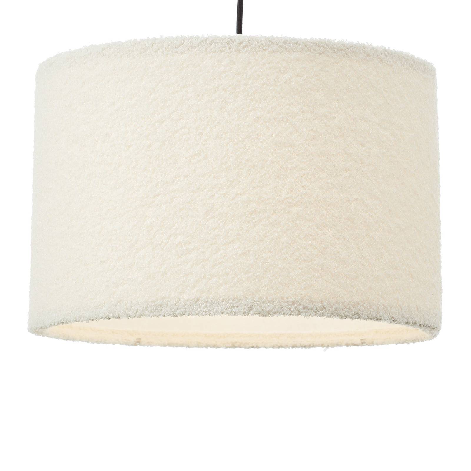 Brilliant Lampa wisząca Teddy, Ø 35 cm, biała, tkanina