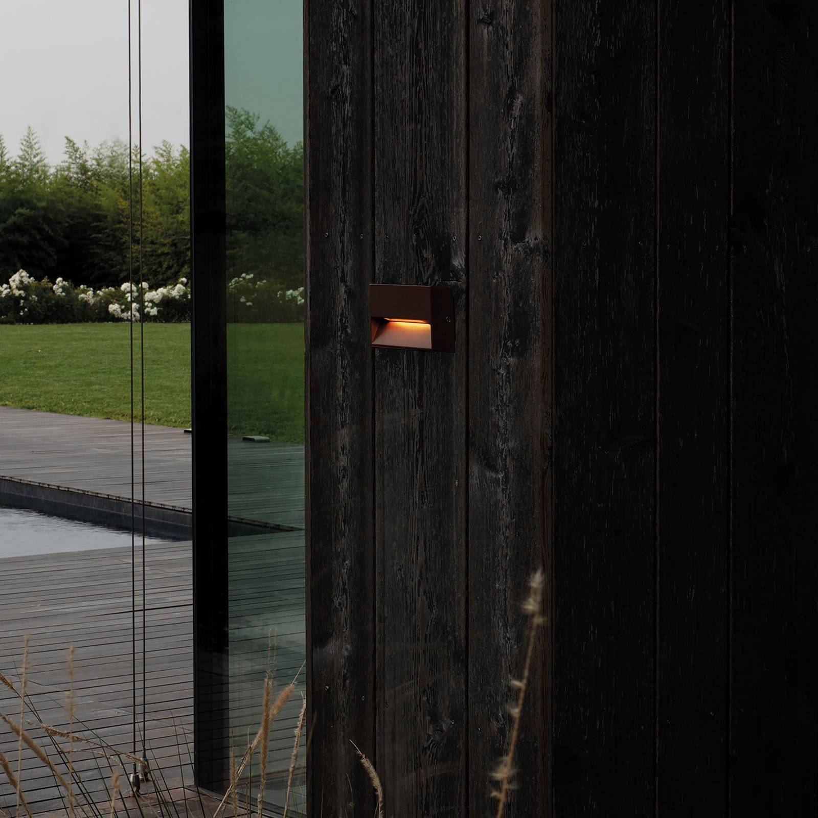 Ideallux Ideal Lux kinkiet zewnętrzny LED Dedra, brązowy, 10 x 6,5 cm