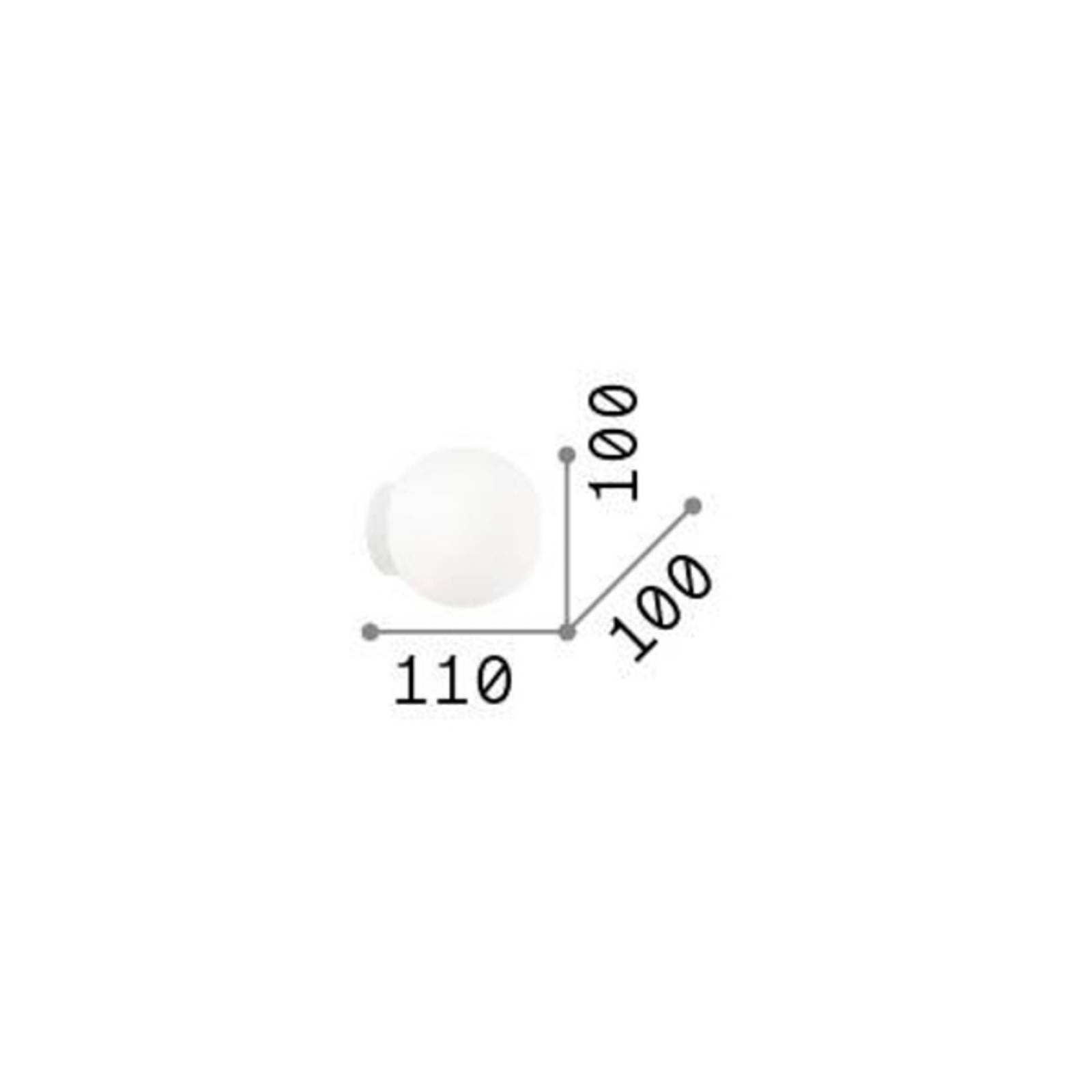 Ideallux Ideal Lux Mapa kinkiet, Ø 10 cm, szkło opalowe, biały, kula ziemska