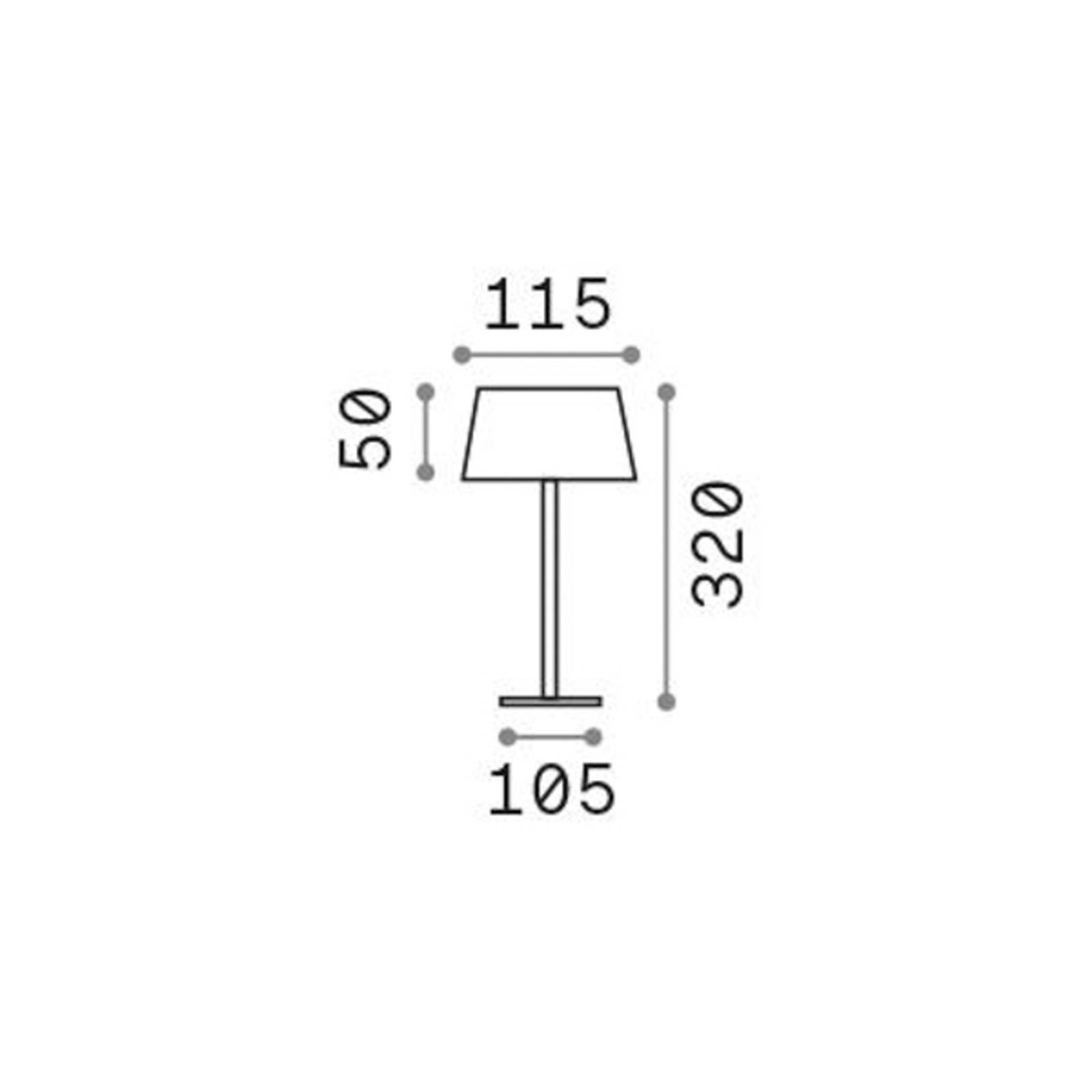 Ideallux Ideal Lux LED ładowalna zewnętrzna lampa stołowa Czysty brązowy metal 32 cm
