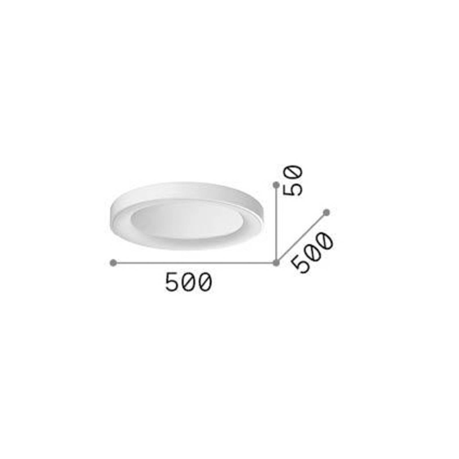 Ideallux Ideal Lux lampa sufitowa LED Planet, biały, Ø 50 cm, metal