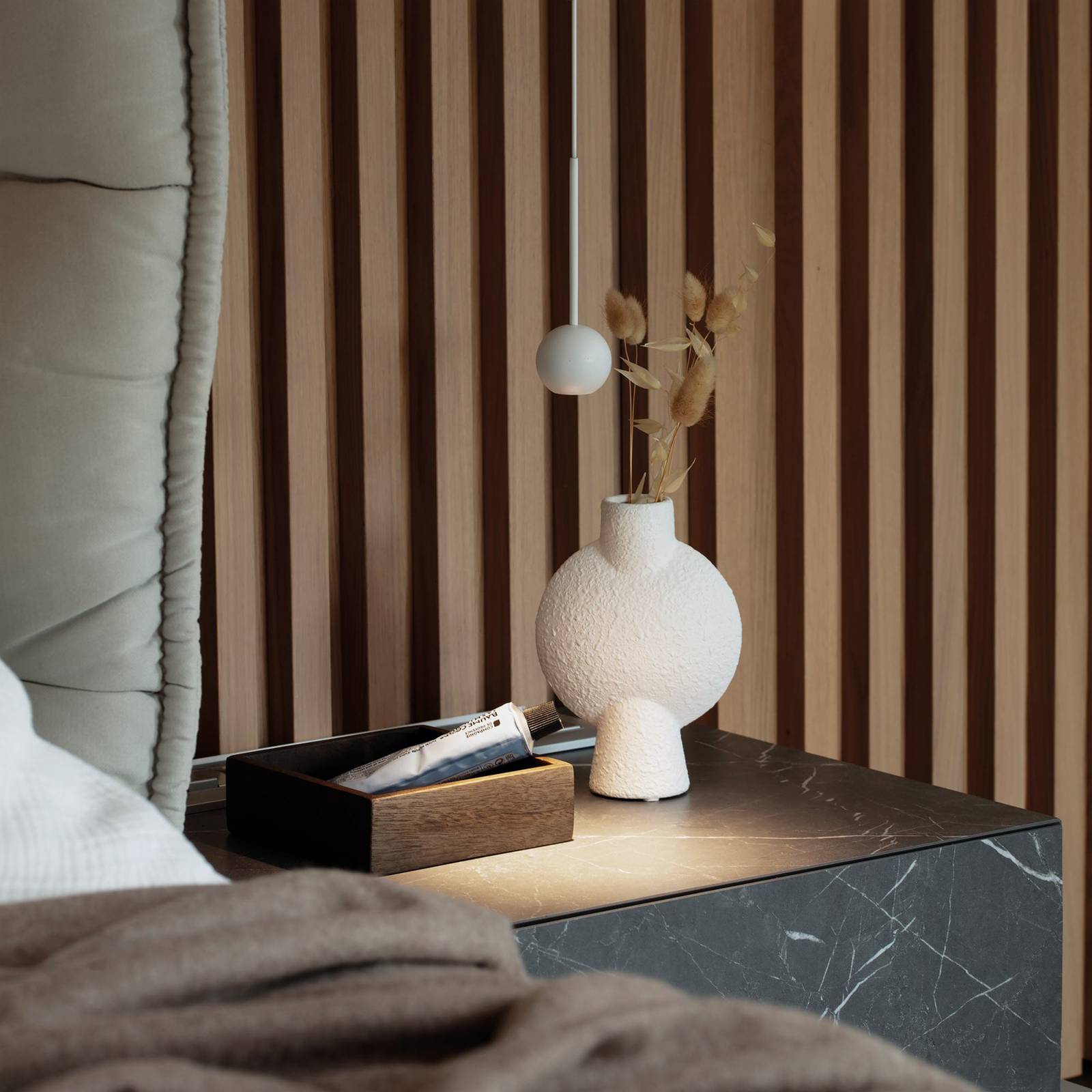 Ideallux Lampa wisząca LED Ideal Lux Archimede Sfera, biała, metalowa