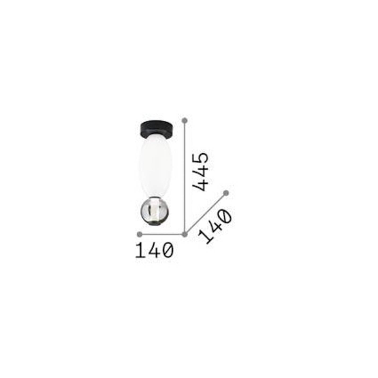 Ideallux Ideal Lux lampa sufitowa LED Lumiere-1, szkło opalowe/szare, czarny