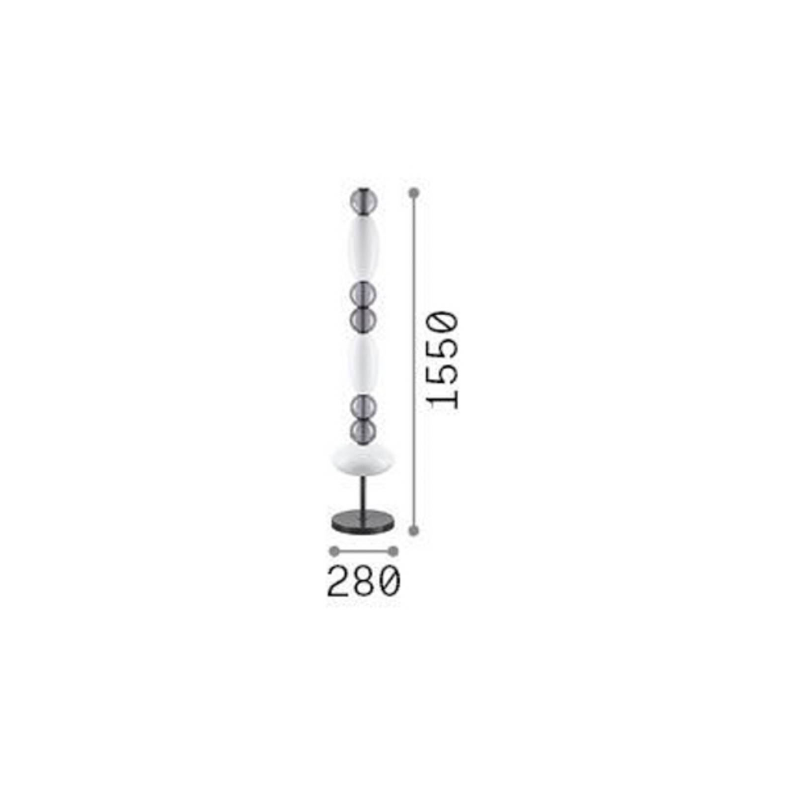 Ideallux Ideal Lux lampa stojąca LED Lumiere, szkło opalowe/szare, wysokość 155 cm