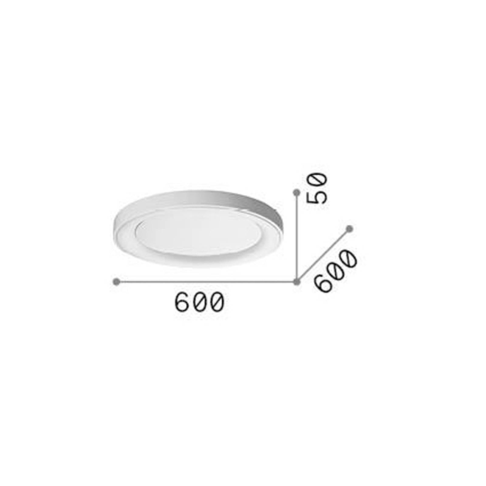 Ideallux Ideal Lux lampa sufitowa LED Planet, biały, Ø 60 cm, metal