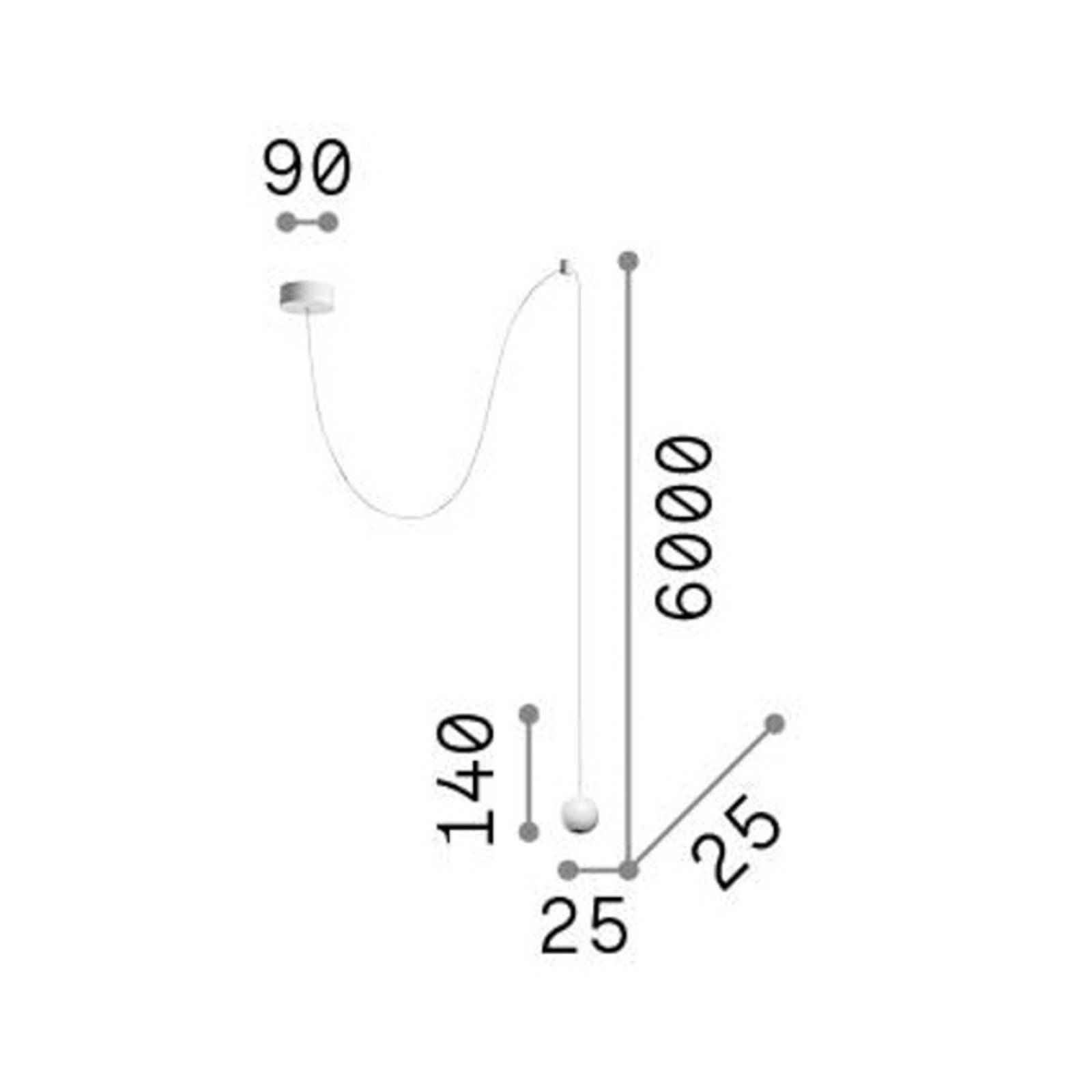Ideallux Lampa wisząca LED Ideal Lux Archimede Sfera, czarna, metalowa