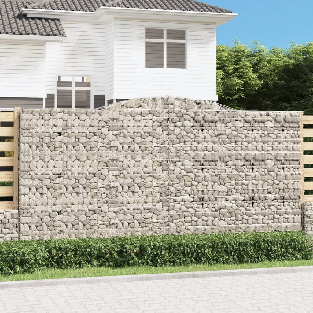 Kosze gabionowe, 10 szt, 400x50x200/220cm, galwanizowane żelazo #