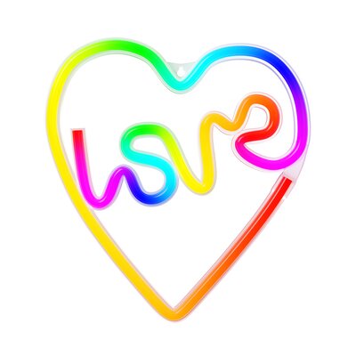 Neon FOREVER TF1 LED RGB Love w sercu + pilot Wielobarwny FLRN02