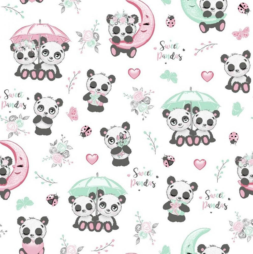 Poszewka 40x60 pandy biała kolorowa Kids