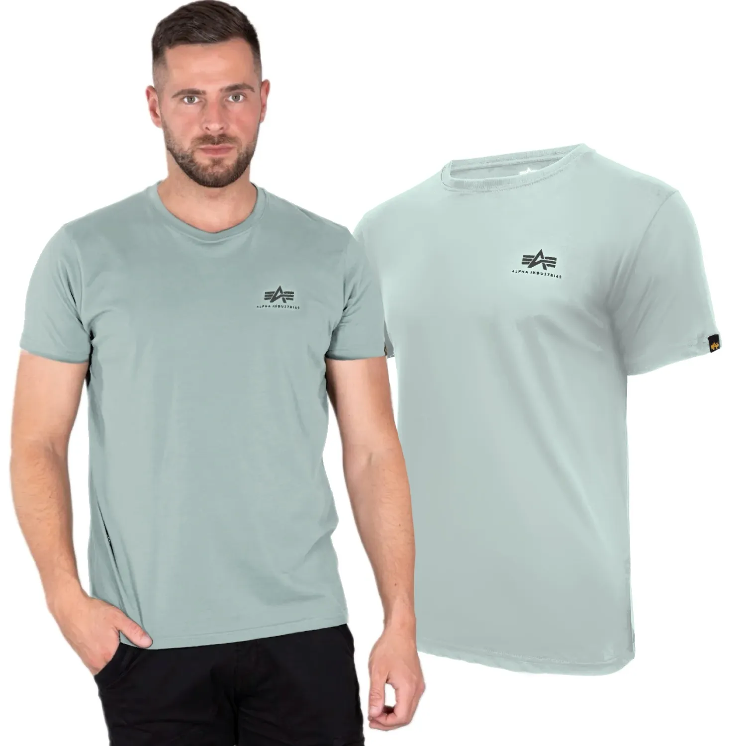 Alpha Industries Koszulka Small Logo Basic 188505 680 - Dusty Green