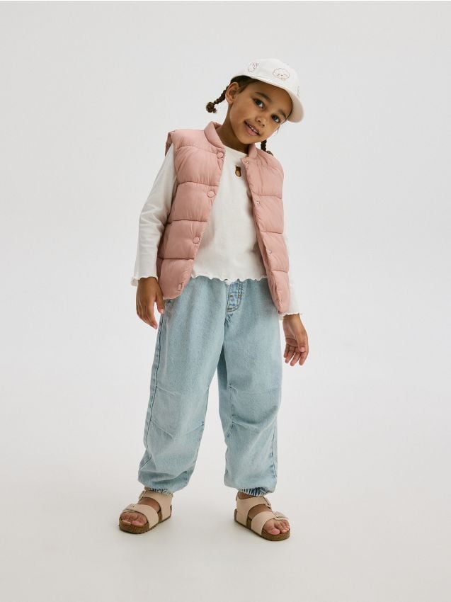 Reserved - Pikowana kamizelka - różowy