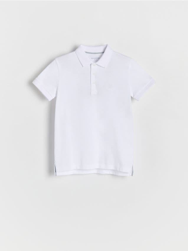 Reserved - Koszulka polo z haftem - biały