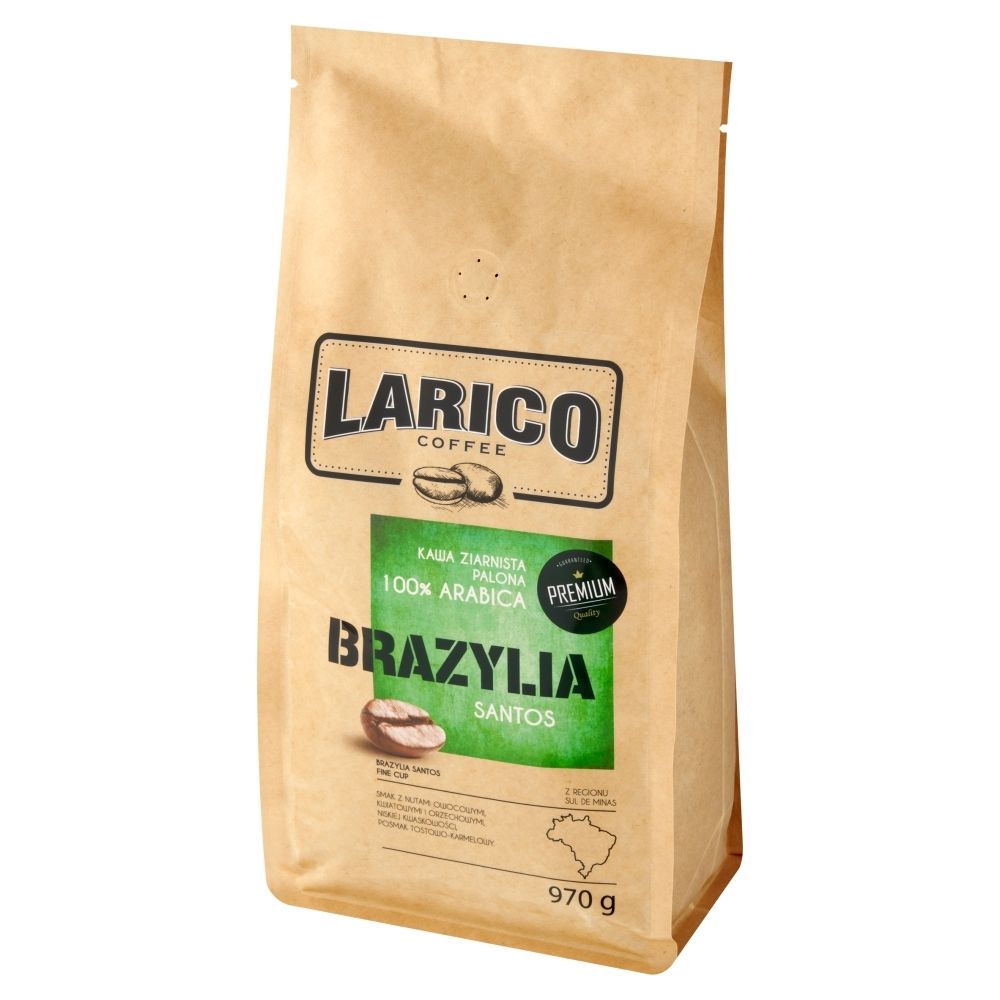 Larico Coffee Kawa ziarnista wypalana metodą tradycyjną Brazylia Santos 970 g