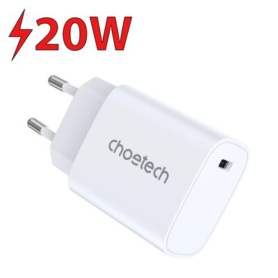 Choetech zestaw ładowarek sieciowych Q5004 20W PD iPhone 12/13 biały (2szt.)