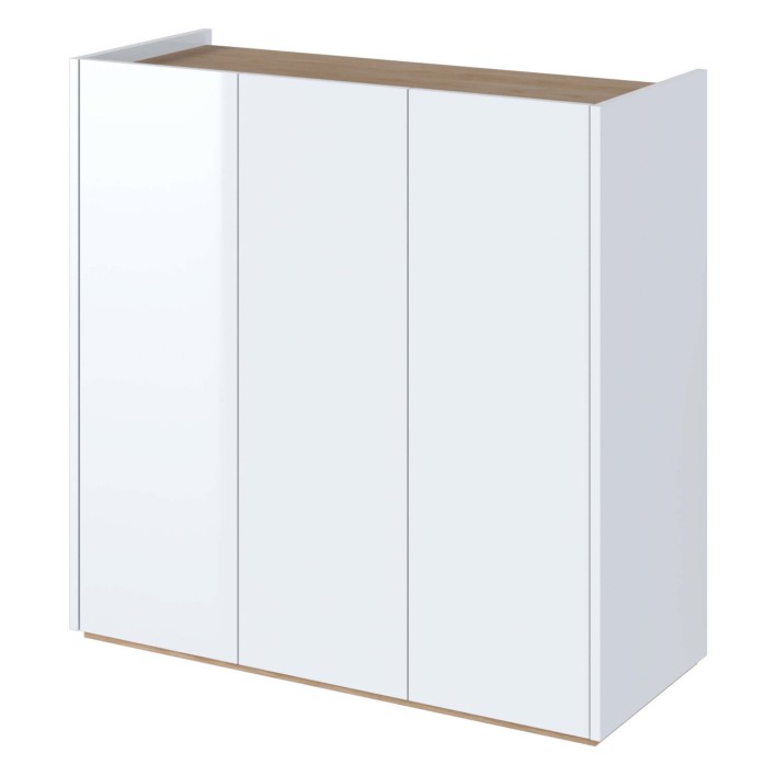 Komoda EASY EA-03 z oświetlaniem biały połysk/dąb scandi